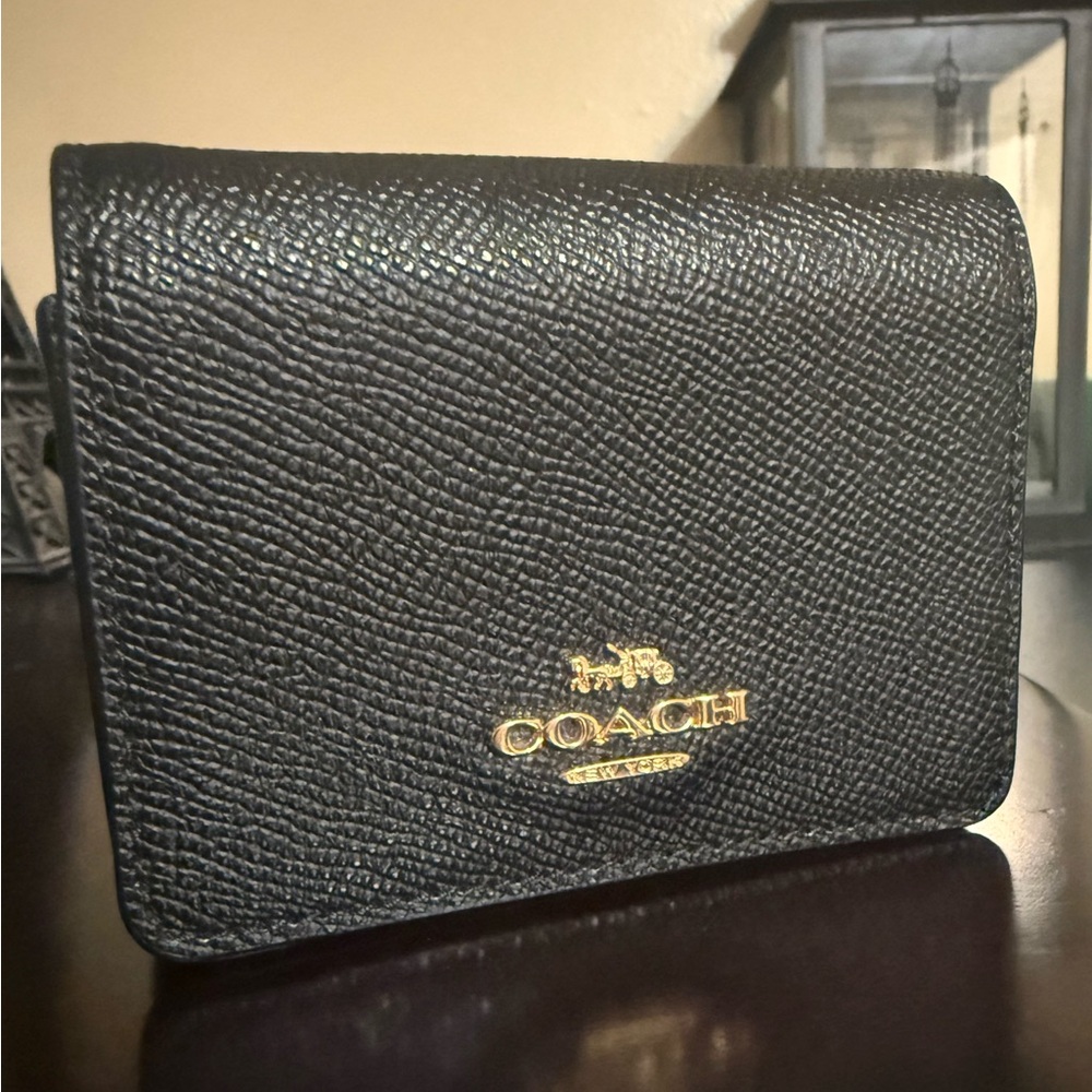 Coach Black Textured Leather Wallet